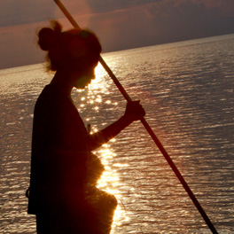 Woman at sunset